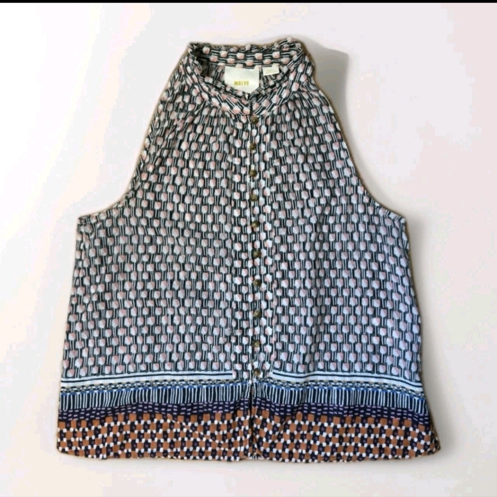 Stylish Geometric Print Sleeveless Top
